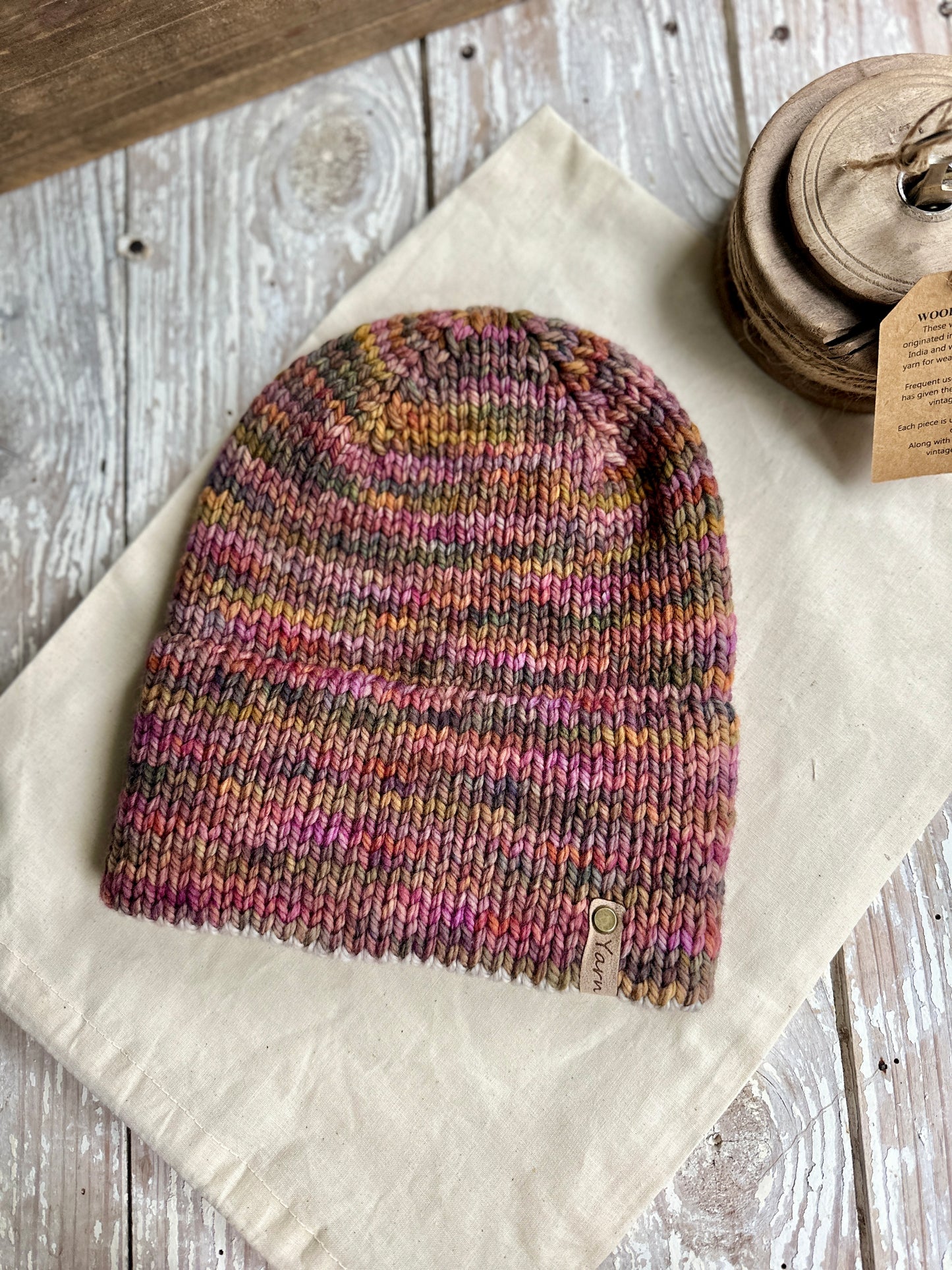 Merino wool double brim knit hat