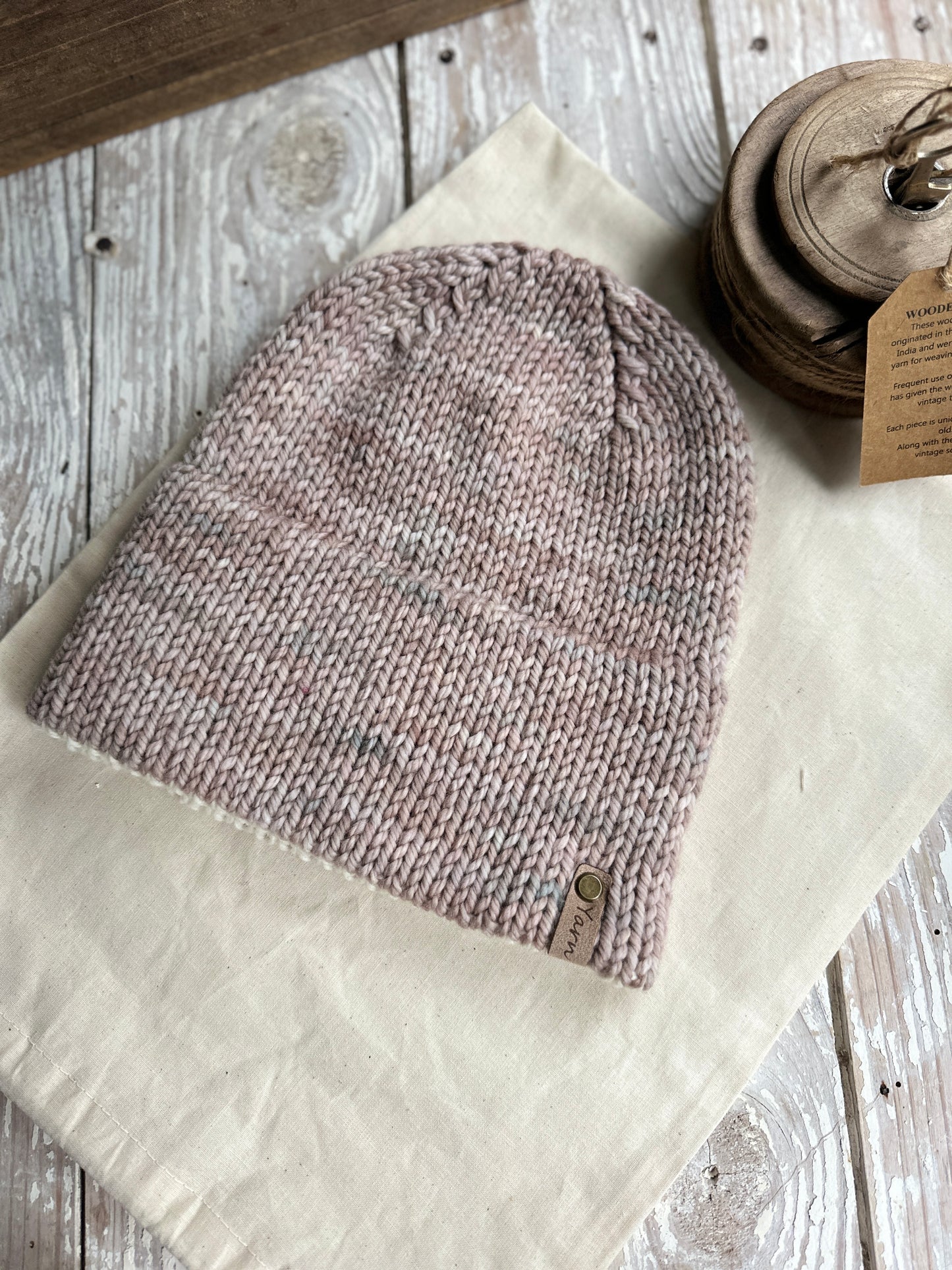 Merino wool double brim knit hat