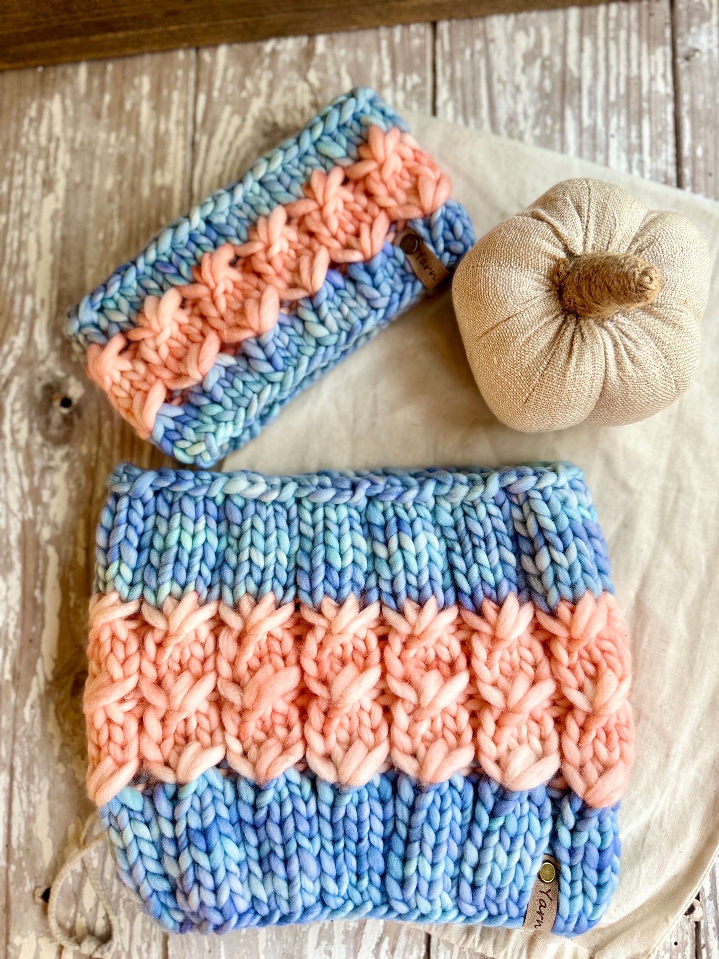 Merino wool headband and cowl set