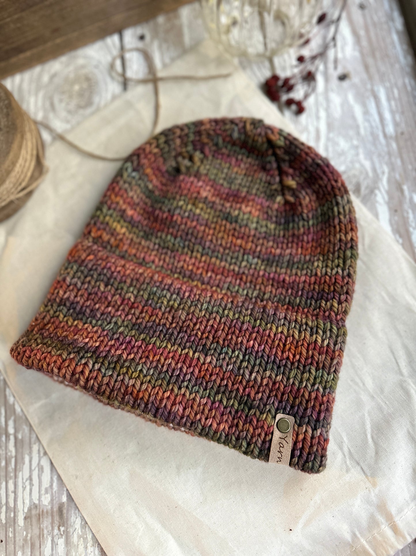 Merino wool double brim knit hat