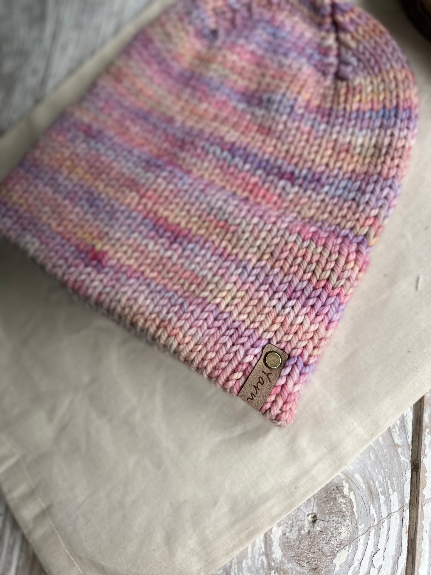 Merino wool double brim knit hat