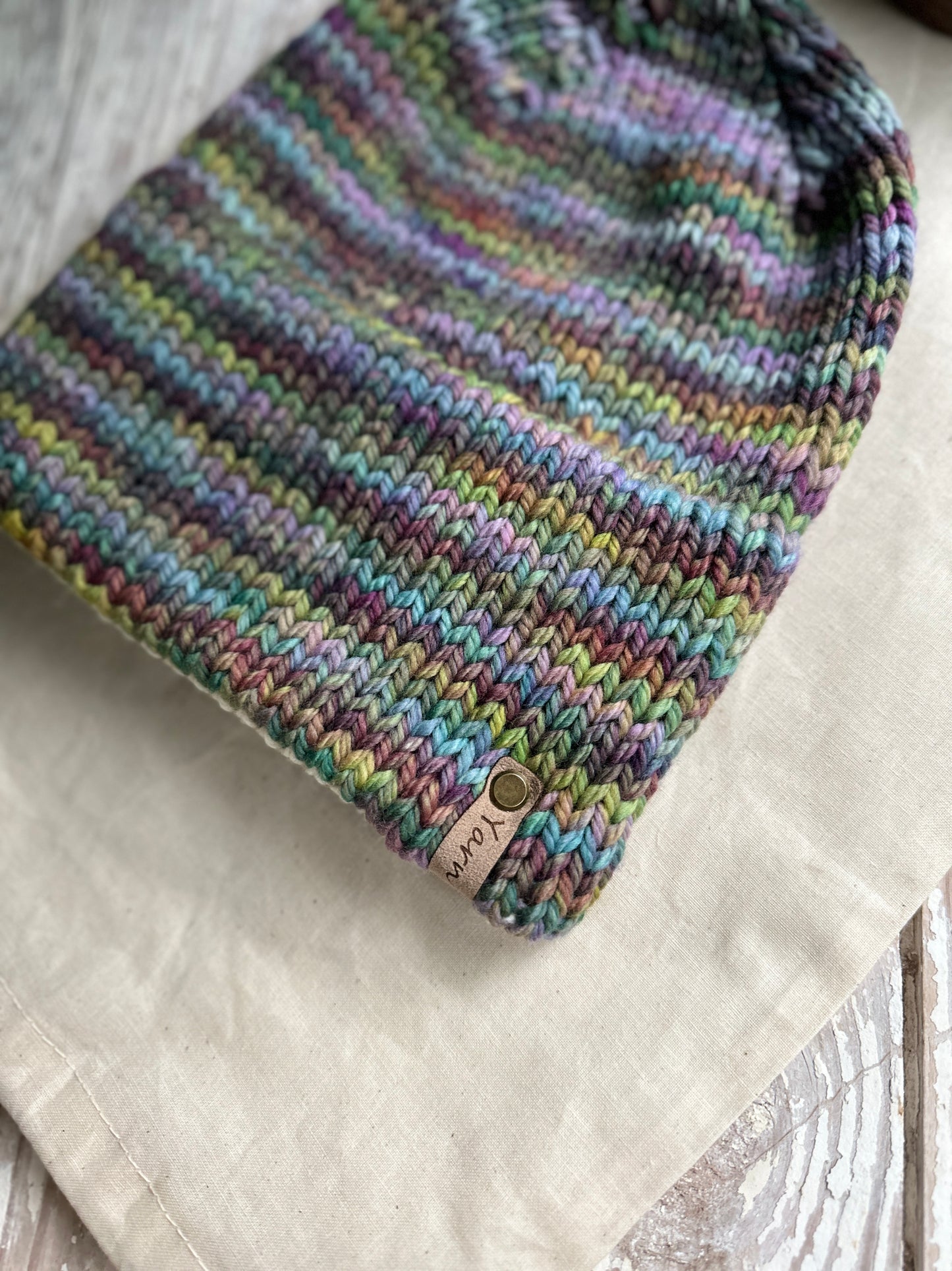 Merino wool double brim knit hat