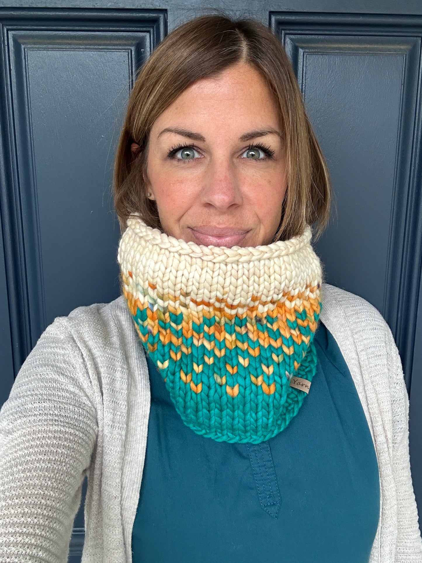 Merino wool knit cowl