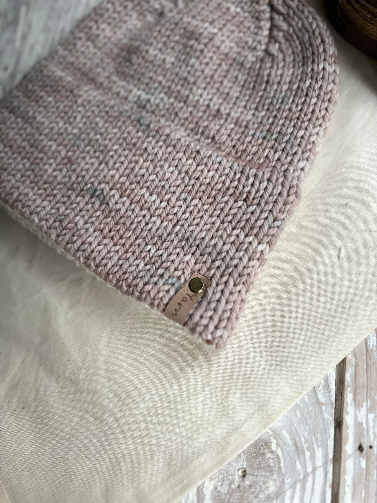 Merino wool double brim knit hat