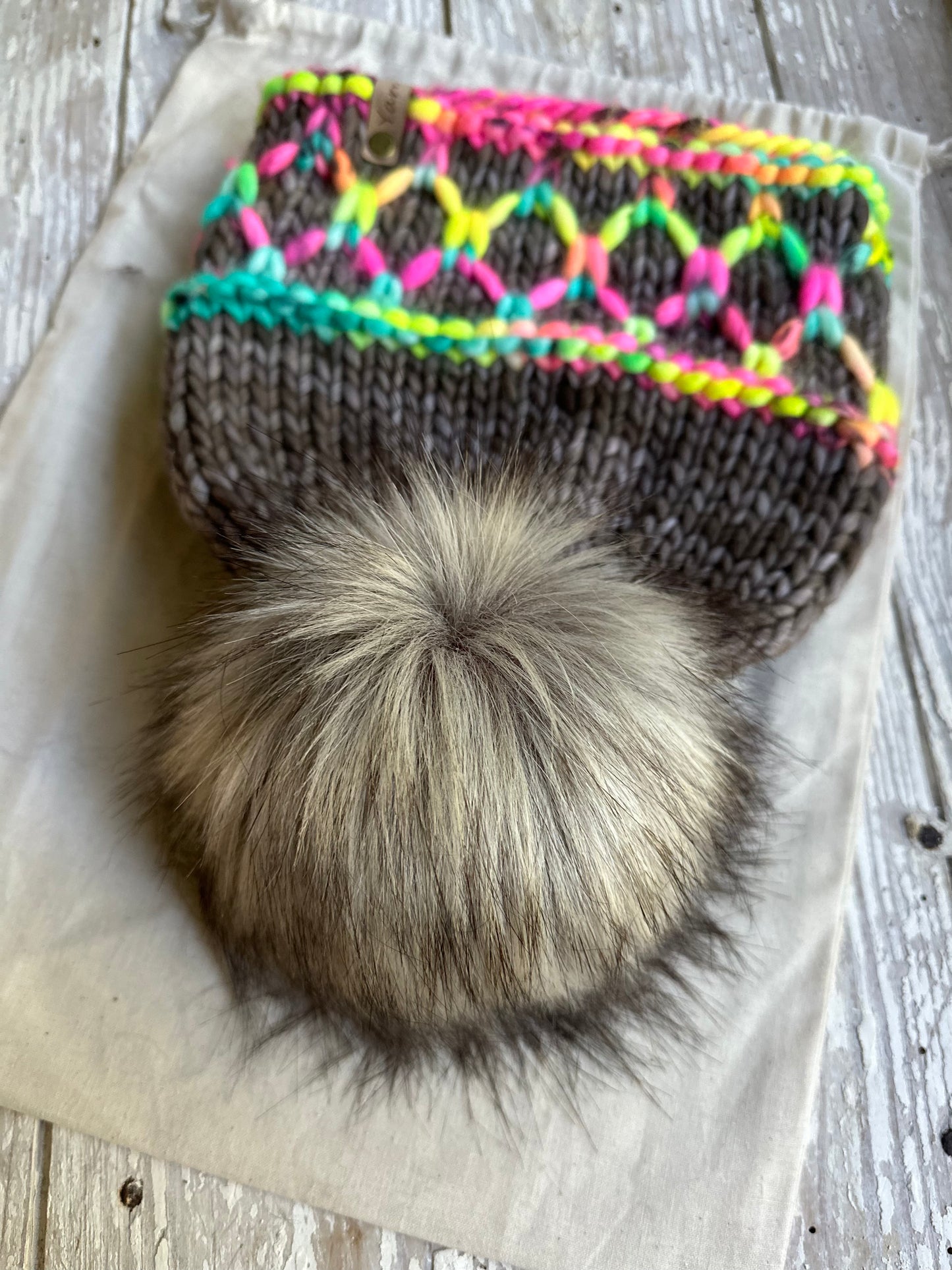 Merino wool knit brim hat