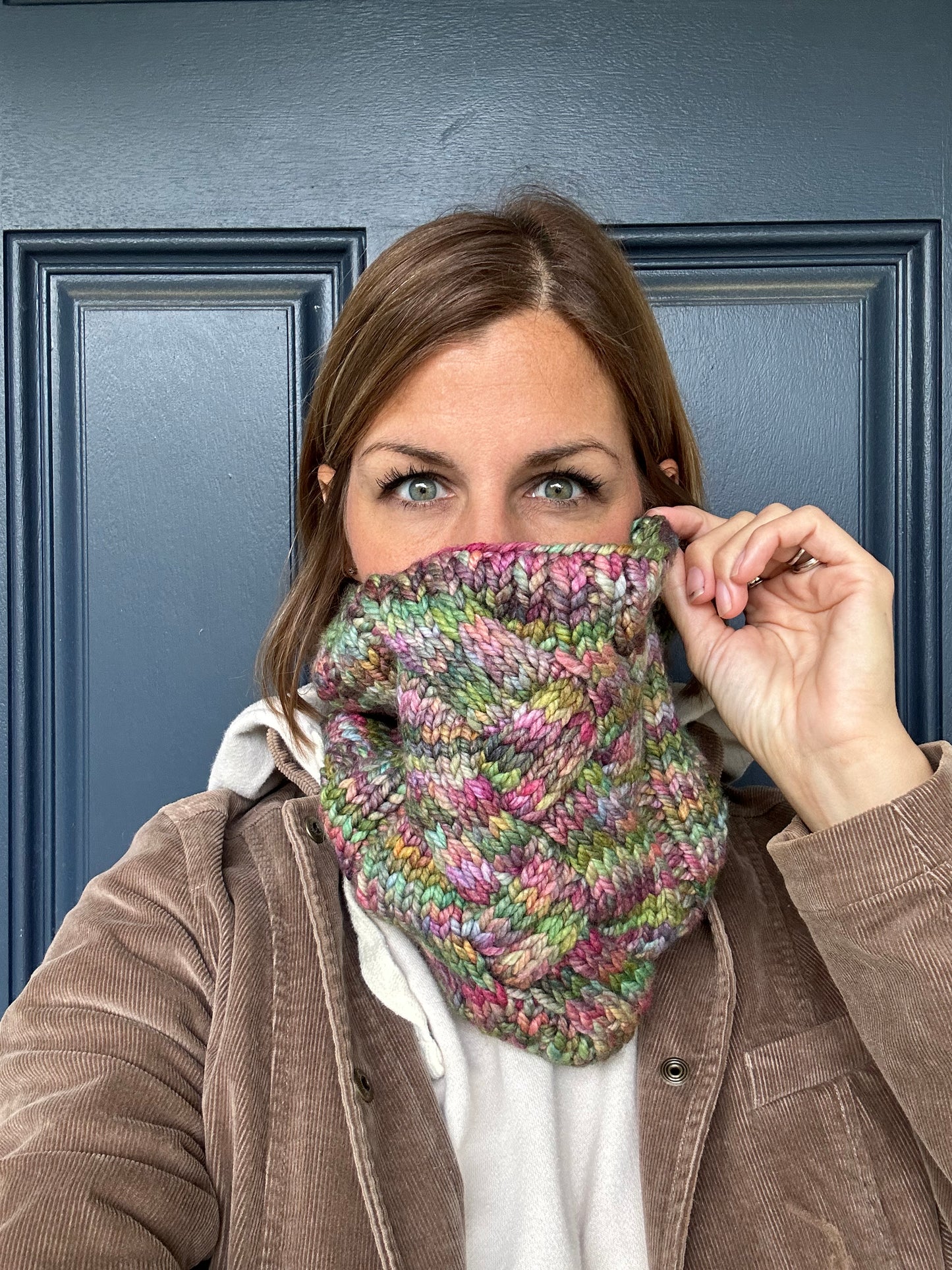 Merino wool knit cowl