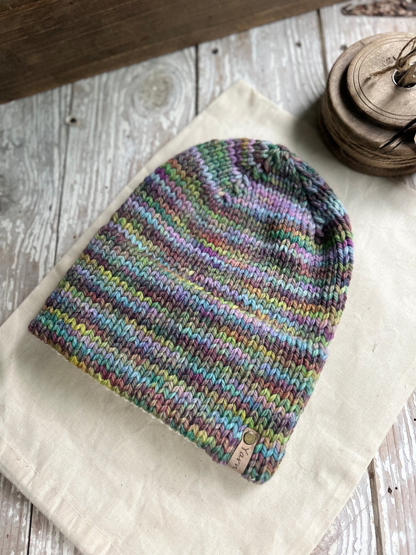 Merino wool double brim knit hat