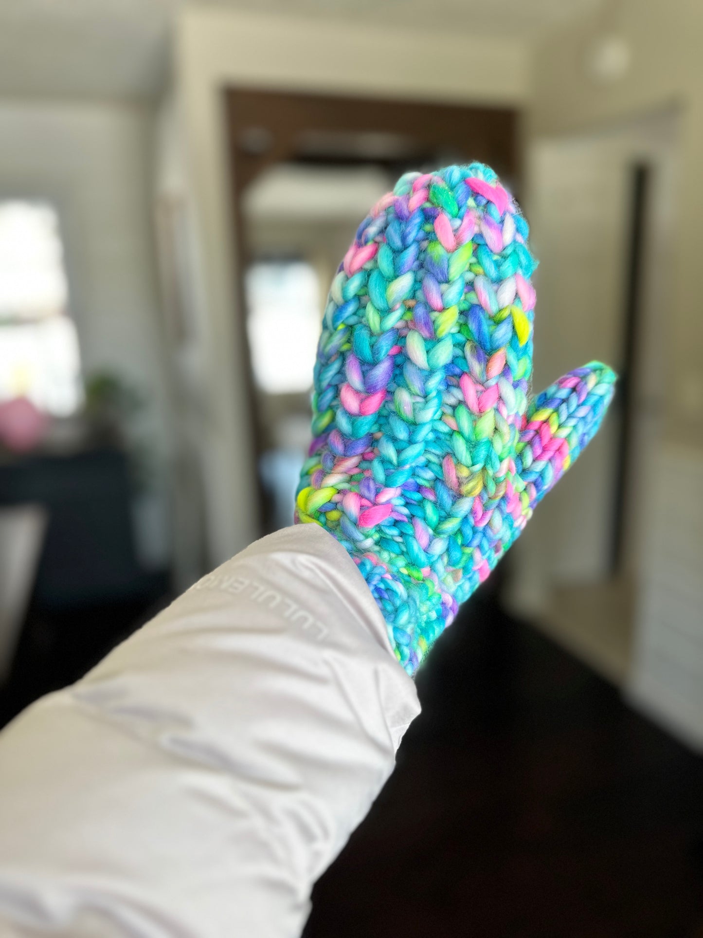 Merino wool knit mittens