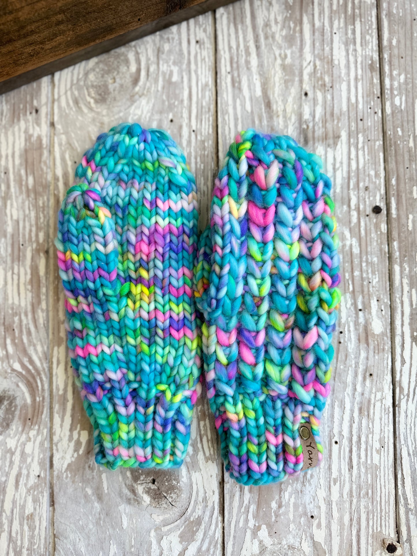 Merino wool knit mittens