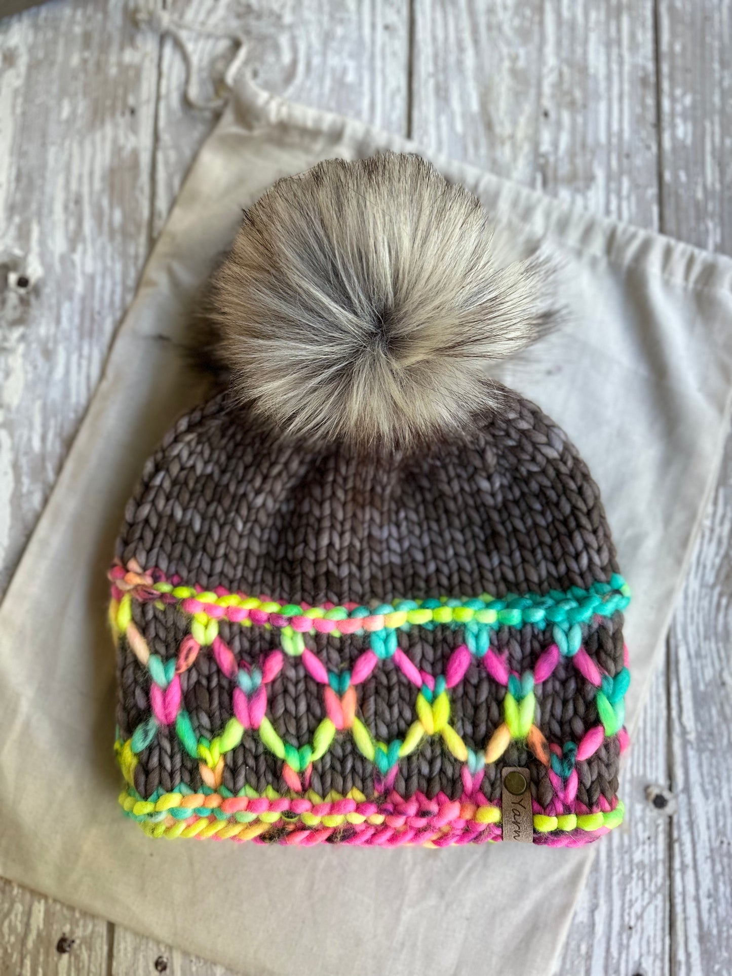 Merino wool knit brim hat