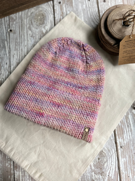 Merino wool double brim knit hat