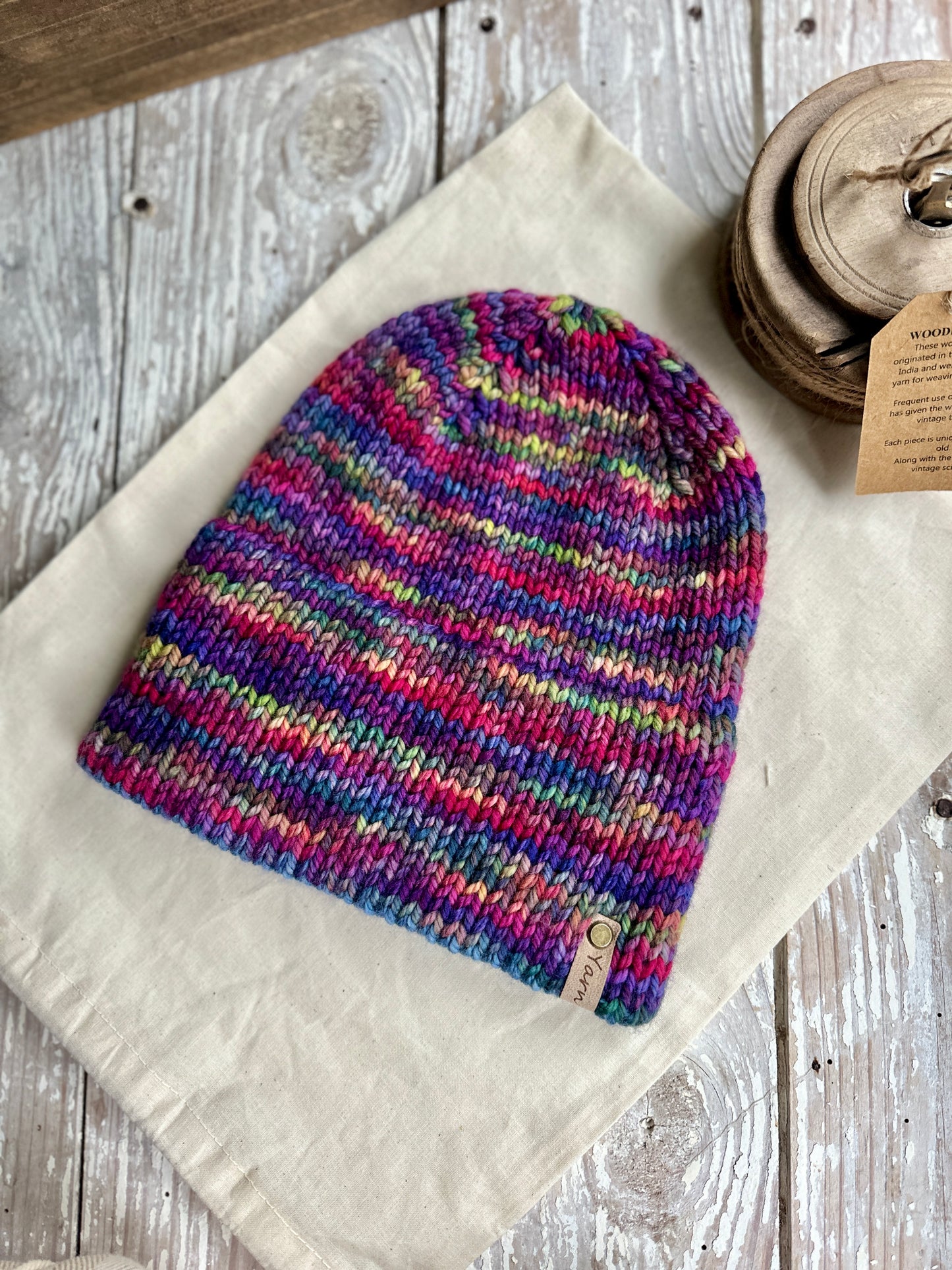 Merino wool double brim knit beanie