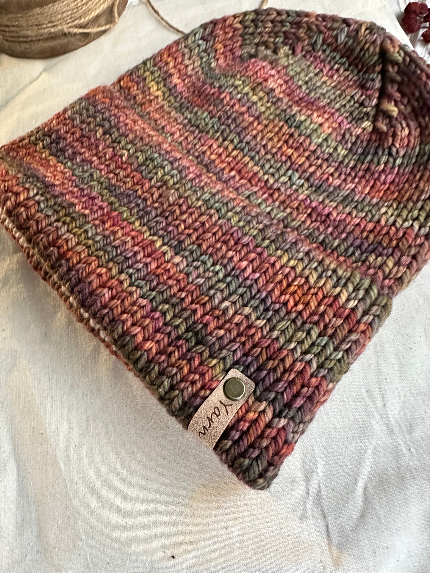 Merino wool double brim knit hat