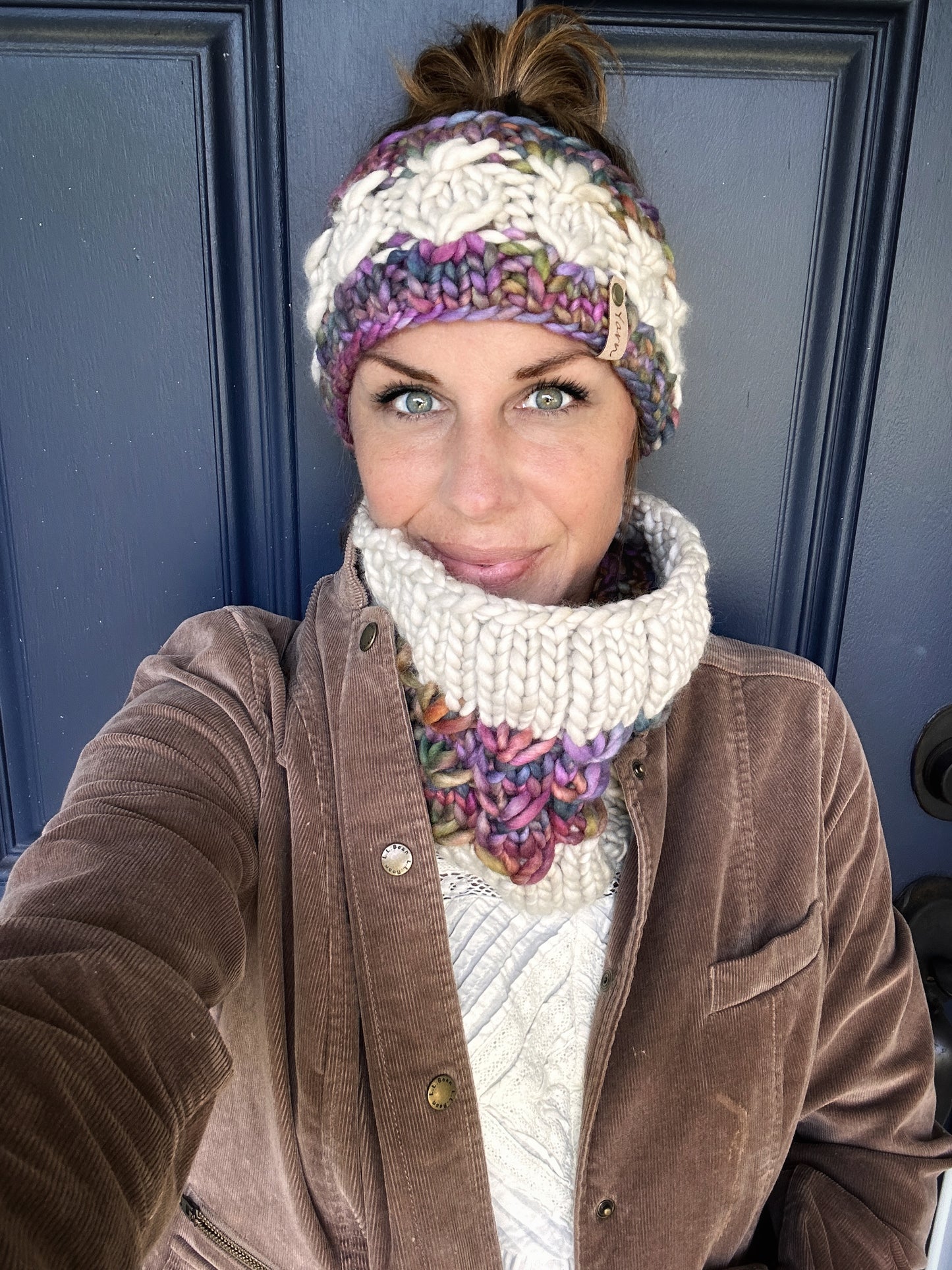 Merino wool headband and cowl set