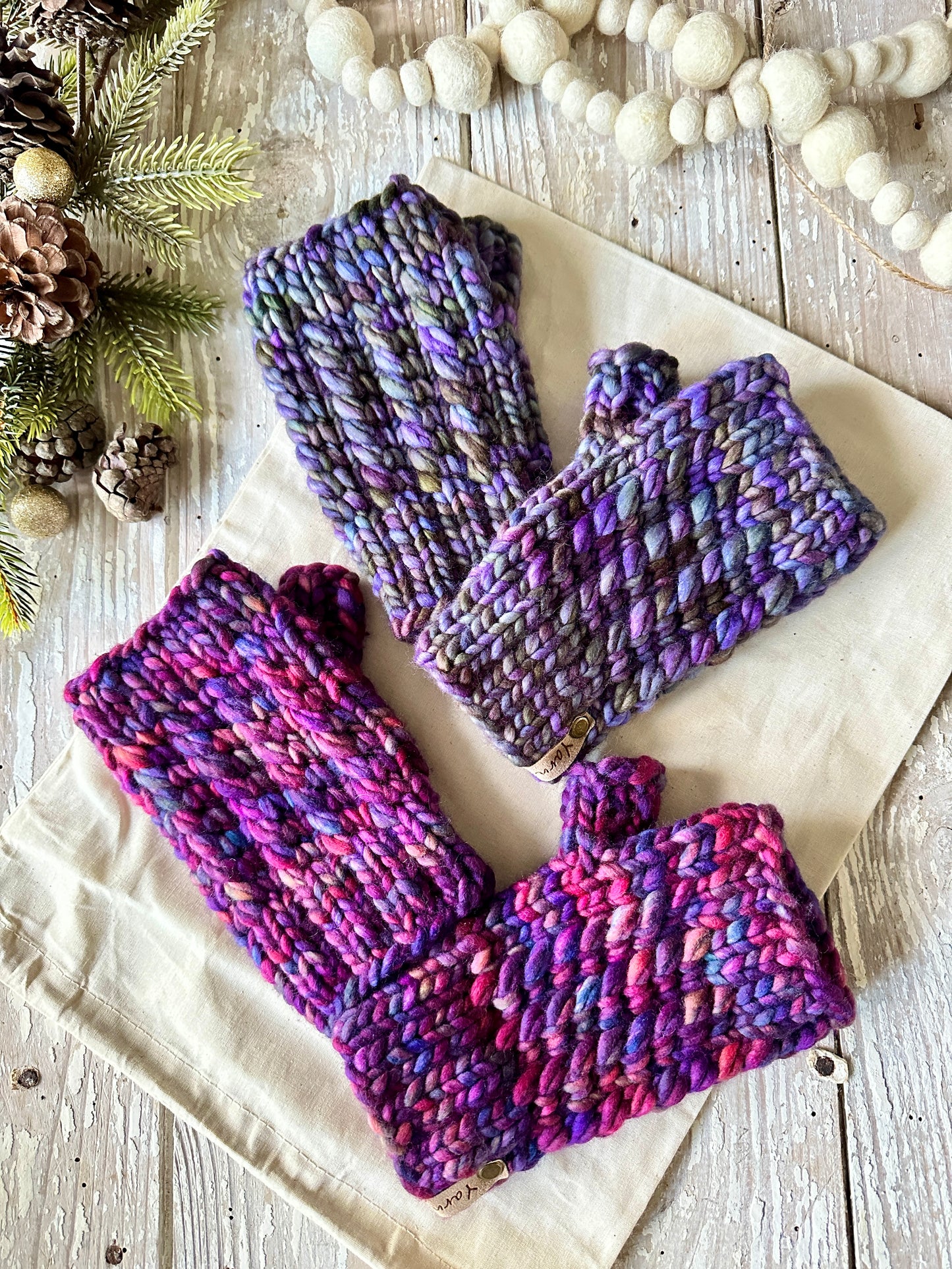 Reserved for Lauren- merino wool fingerless knit mittens