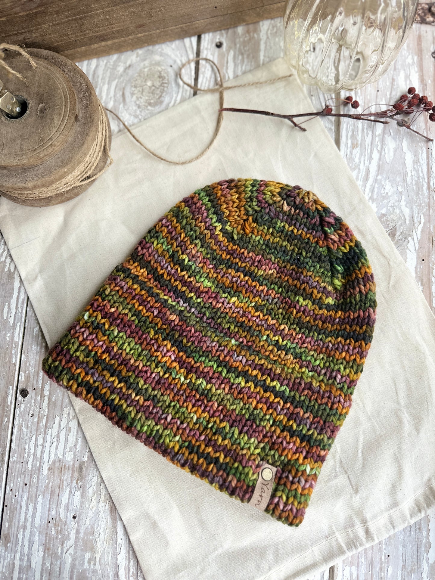 Merino wool double brim knit hat