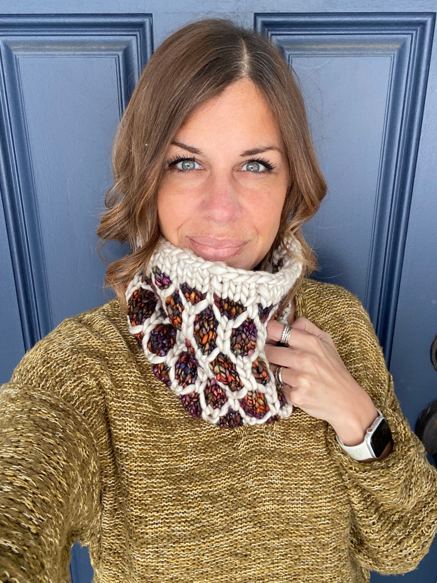 Merino wool knit cowl