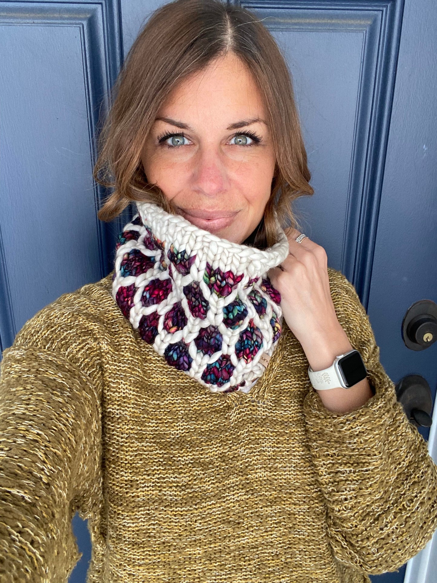 Merino wool knit cowl